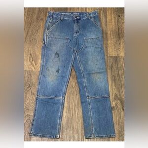 Carhartt Men's Double Knee straight fit Blue vintage Workwear Jeans Sz 32 Y2K
